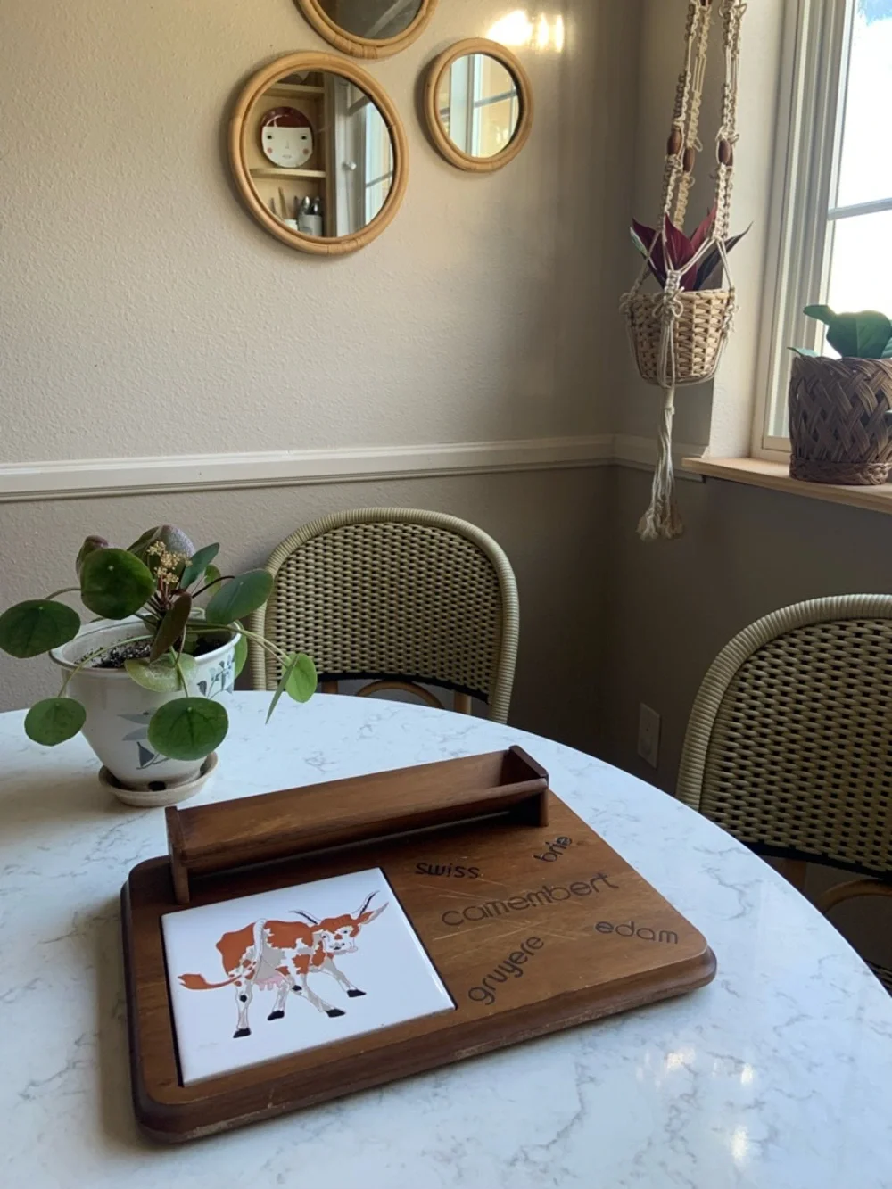 Vintage MCM Teak Cheese Board